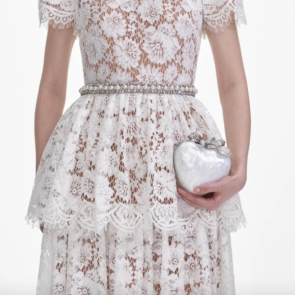 self-portrait White Tiered Lace Maxi Dress Size MSRP $725 -  NWT - Picture 8 of 9